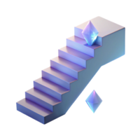 escalar a passos para sucesso uma conceptual 3d representação do escalada a passos para sucesso, concentrando em vibrante cores e dinâmico Projeto. png