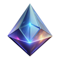 Luminous Crystal Geometry A conceptual 3D depiction of luminous crystal geometry, focusing on vibrant colors and luminescent elements. png