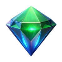 Luminous Gem 3D Render A radiant gem navigating the digital landscape, its surface glowing with vibrant colors in a stunning render. png