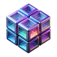 Interlocking Cubes Abstract 3D Render A dynamic depiction of cubes interlocking in a digital world, captured in abstract three-dimensional art. png