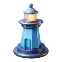 Lighthouse 3D Model Light, Tower, Ocean A dynamic depiction of a lighthouse navigating the ocean, captured in a stunning three-dimensional model. png