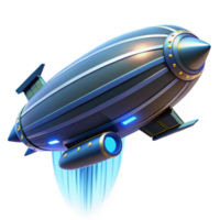 Futuristic Airship Design Concept A dynamic depiction of an airship navigating the digital skies, captured as a design concept in a digital world. png