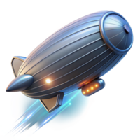 Futuristic Airship Speed Design A dynamic 3D render of a futuristic airship, capturing the essence of advanced technology and modern design. png