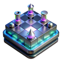 Abstract Chess Game Strategy Puzzle A conceptual 3D representation of a chess game, focusing on abstract design and strategic elements. png