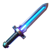 Glowing Sci-Fi Sword in a Futuristic Three Dimensional Scene of Combat png
