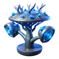 Futuristic Bio-Luminescent Tree in a Visionary Three Dimensional Scene of Nature png