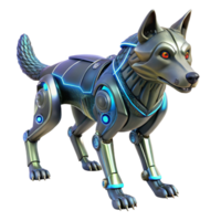 Cybernetic Canine Robot Wolf Design in a Futuristic Three Dimensional Scene of Innovation png