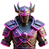 Cyberpunk Samurai Armor in a Three Dimensional Render with High-Tech Details png