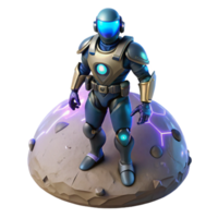 Astronaut on Asteroid Sci-Fi Render A scene of cosmic exploration, featuring an astronaut navigating an asteroid in a stunning sci-fi render. png