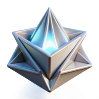 Abstract 3D Geometric Star Shape A dynamic depiction of a star shape crafted in abstract three-dimensional art, capturing the essence of the universe. png