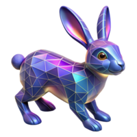 Geometric Rabbit 3D Model A unique 3D model of a geometric rabbit, capturing its dynamic and radiant presence. png