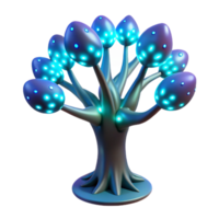 Glowing Egg Tree Three Dimensional Render in a Whimsical Scene of Nature png