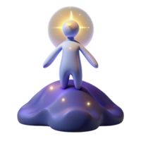 Enlightenment 3D Render of Figure A serene depiction of a figure achieving enlightenment, captured in a stunning three-dimensional render. png