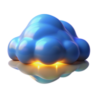 Glowing Cloud Abstract Art A radiant depiction of a cloud glowing with abstract light, capturing the essence of art in a digital world. png