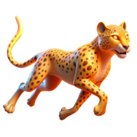Cheetah in Motion 3D Animation A dynamic 3D animation of a cheetah in motion, capturing its speed and grace. png
