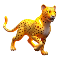 Cheetah 3D Model Spots, Animation A dynamic 3D model of a cheetah, featuring detailed spots and animated movement. png
