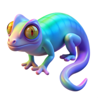 Cute Cartoon Gecko A playful depiction of a gecko brought to life in a whimsical cartoon style, navigating the digital jungle. png