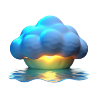 Glowing Cloud Abstract Art A conceptual 3D depiction of a glowing cloud, focusing on vibrant colors and dynamic design. png