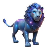 Cosmic Lion in a Three Dimensional Render of Majestic Beauty png