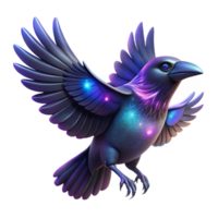 Cosmic Raven Three Dimensional Art in a Mesmerizing Scene of Enchantment png
