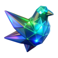 Geometric Avian Form Digital Art in a Creative Three Dimensional Scene of Design png