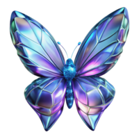 Iridescent Gem Butterfly in a Stunning Three Dimensional Scene of Color and Movement png