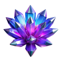 Radiant Crystal Lotus 3D Render A stunning 3D depiction of a radiant crystal lotus, highlighting its glowing features and enchanting presence. png