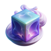Abstract Cube in Fluid Flow in a Creative Three Dimensional Art Piece of Design png