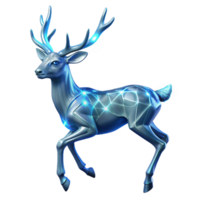 Luminous Reindeer Digital Art - A vibrant digital artwork of a reindeer with luminous elements highlighting its delicate beauty and dynamic movement png