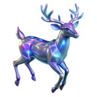 Iridescent Deer Three Dimensional Render in a Stunning Scene of Wildlife png