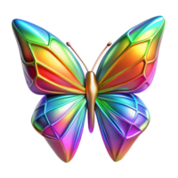 Iridescent Butterfly Digital Art in a Stunning Three Dimensional Scene of Color and Movement png