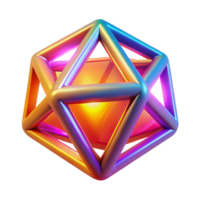Iridescent Geometric Structure in a Creative Three Dimensional Scene of Design png
