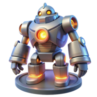 Cute Robot Three Dimensional Model in a Whimsical Scene of Technology png