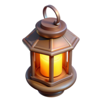 Illuminated Lantern 3D Render A radiant lantern navigating the digital night, its surface glowing with vibrant colors in a stunning render. png