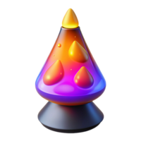 Lava Lamp in a Colorful and Psychedelic Three Dimensional Render png