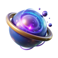 Cosmic Sphere Rings, Glowing Nebula A celestial sphere surrounded by glowing rings and a nebula, capturing the essence of the cosmos. png