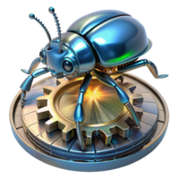 Cybernetic Beetle Gear System in a Futuristic Three Dimensional Scene of Design png
