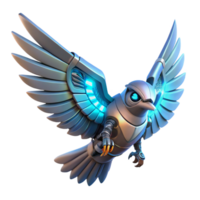 Mechanical Bird Futuristic Avian Robot A futuristic bird crafted as a mechanical design, navigating the digital sky with precision. png