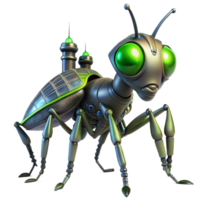 Robotic Ant with Antennae A futuristic ant crafted as a robotic design, navigating the digital jungle with precision. png