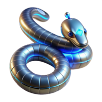 Robotic Snake Digital Design A futuristic 3D model of a robotic snake, showcasing its advanced design and mechanical features. png