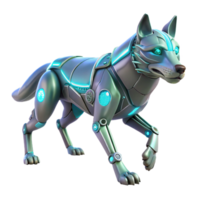 Cybernetic Canine Robot Wolf Design A futuristic wolf crafted as a robotic design, navigating the digital forest with precision. png