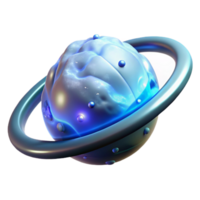 Cosmic Brain in a Three Dimensional Render with Celestial Patterns and Enigmatic Design png