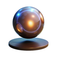 Glowing Orb on Platform A radiant orb navigating a platform, its surface glowing with vibrant colors in a digital world. png