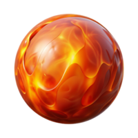 Fiery Orb Abstract 3D Render - A dynamic 3D render of a fiery orb creating a vibrant and modern visual composition png