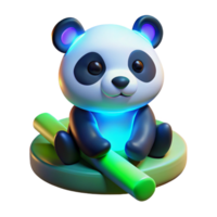 Cute Panda 3D Render png
