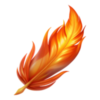 Fiery Feather Abstract Design An abstract design featuring a feather ablaze with vibrant colors, capturing the essence of fire. png
