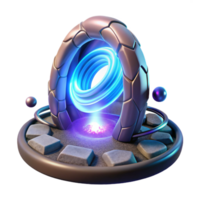 Mystic Energy Portal 3D Render A radiant portal navigating a world of energy, captured in a stunning three-dimensional render. png
