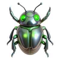Metallic Bug Robot Three Dimensional Render in a Futuristic Scene of Design png
