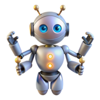 Cute Robot with a Mallet in a Whimsical Three Dimensional Scene of Technology png