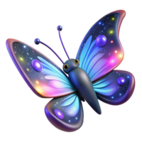 Cosmic Butterfly Three Dimensional Render with Celestial Patterns and Enigmatic Design png
